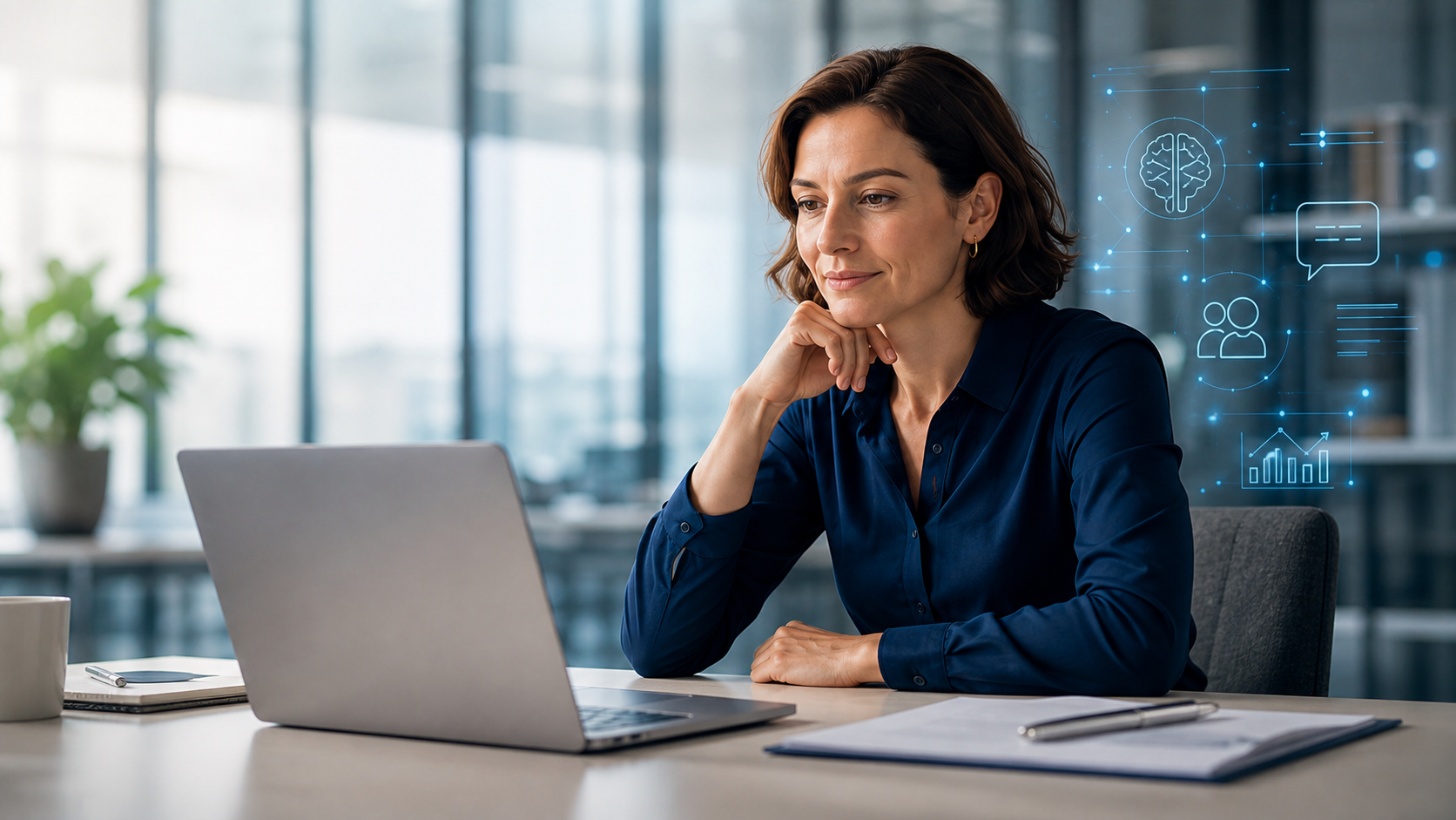 Professionnelle travaillant sur son ordinateur
